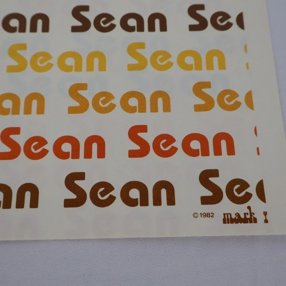 VTG 80's‎ Gift Wrapping Paper Personalized Name SEAN Retro 1982 Uncut 20